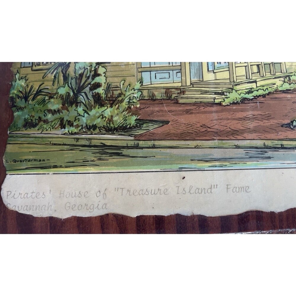 Vintage Leonora Quarterman Savannah GA‎ Wooden Plaques Set of 4 - Picture 8 of 12